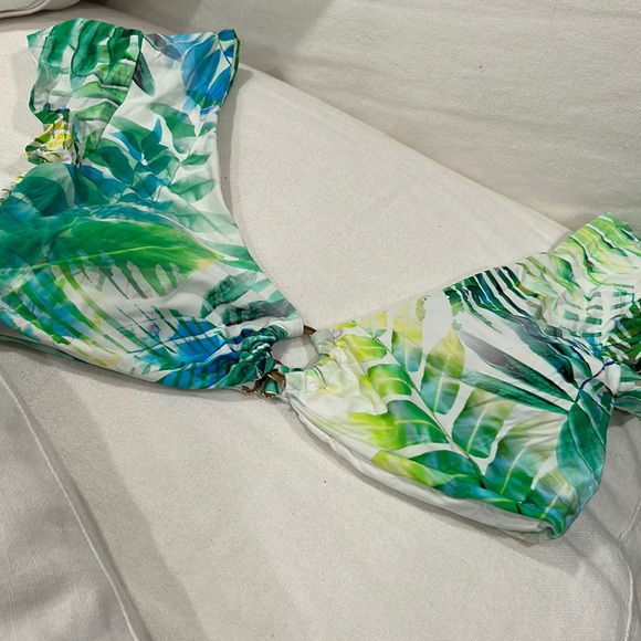 TiniBikini Green‎ Blue Abstract Bikini Top